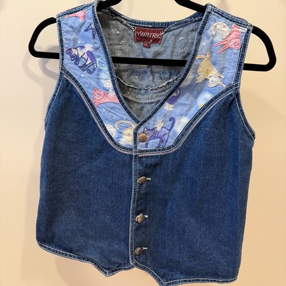Country Jackets & Blazers - VINTAGE COUNTRY Denim Cat Vest